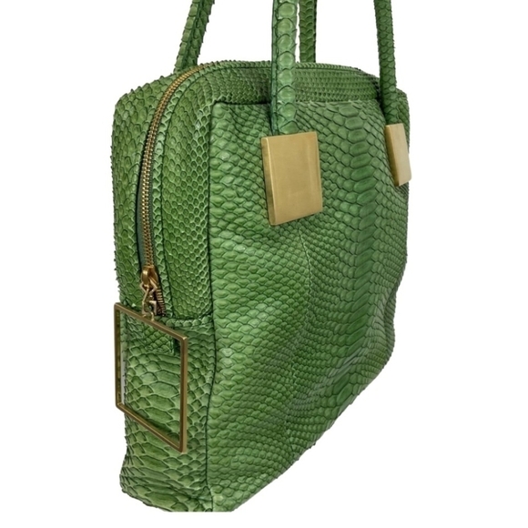 SANG A, Green, Python Leather, River Tote Bag, Made in Italy, Rare - w/ dust bag - Picture 12 of 14